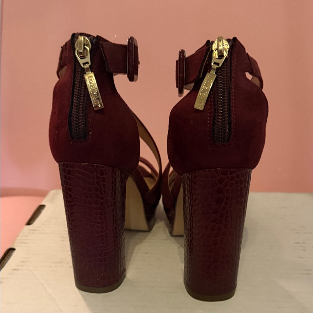 Limelight Elegant Burgundy Strappy Heels - Picture 6 of 10